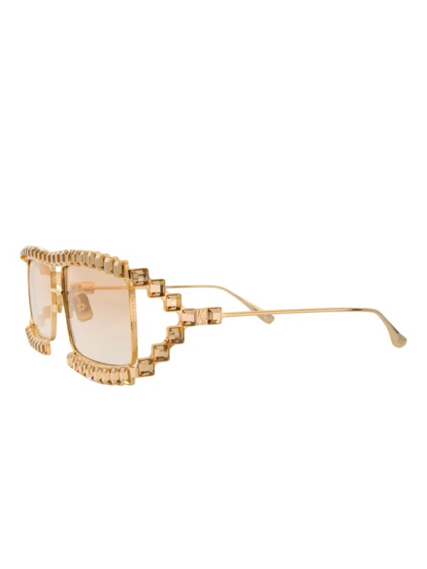 ANNA-KARIN KARLSSON Zonnebril met vierkant montuur en verfraaid met kristallen - Goud