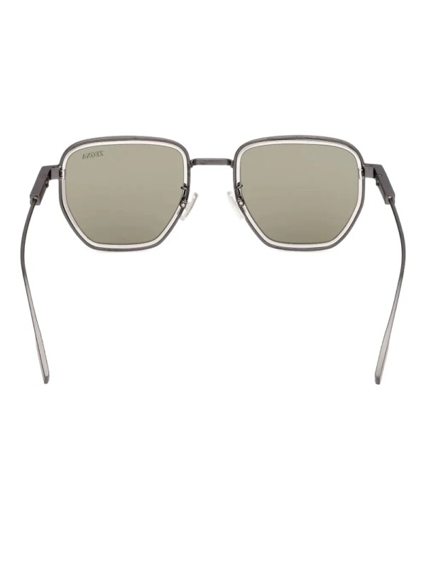 Zegna Zonnebril met vierkant montuur - Zilver