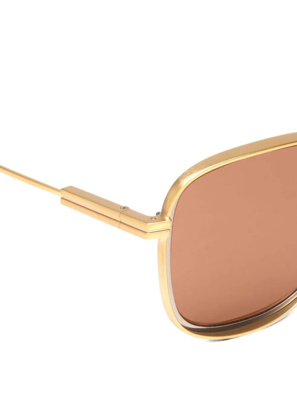 Zegna Zonnebril met vierkant montuur - Goud