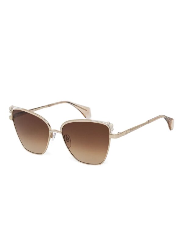 Vivienne Westwood Zonnebril met cat-eye montuur verfraaid met parels - Beige