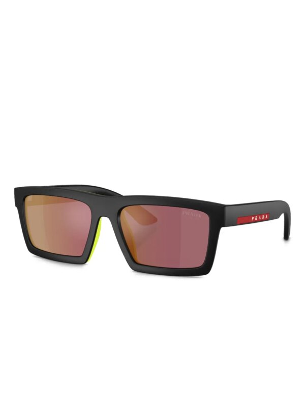 Prada Linea Rossa Zonnebril met vierkant montuur - Zwart