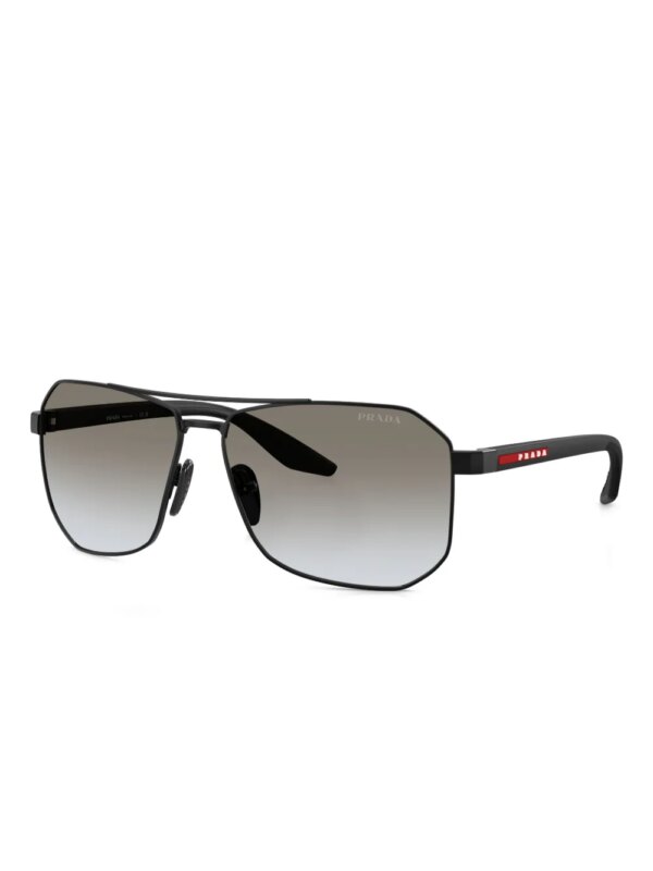Prada Linea Rossa Zonnebril met vierkant montuur - Zwart