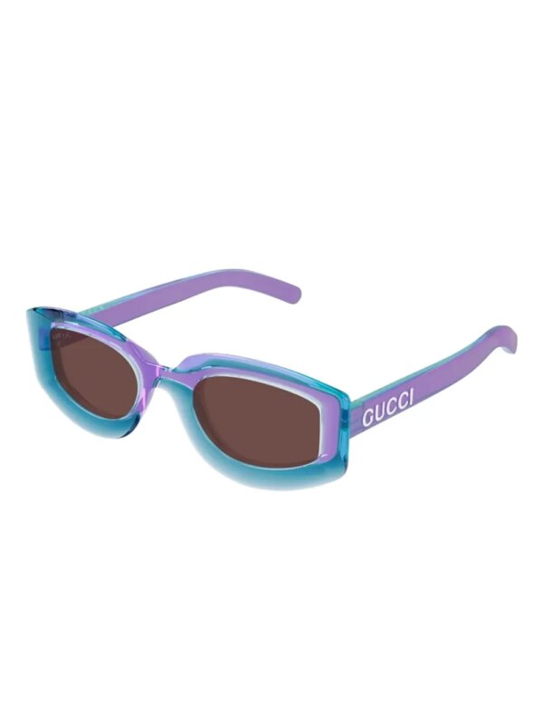 Gucci Eyewear Zonnebril met geometrisch montuur - Blauw