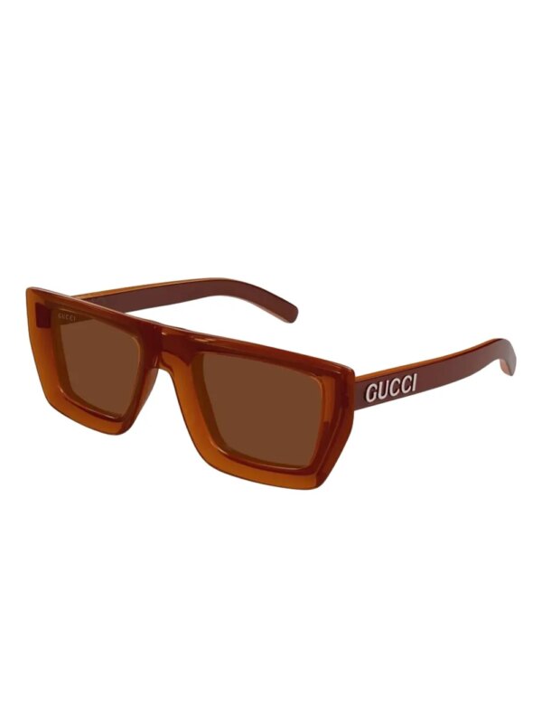 Gucci Eyewear Zonnebril met rechthoekig montuur - Bruin