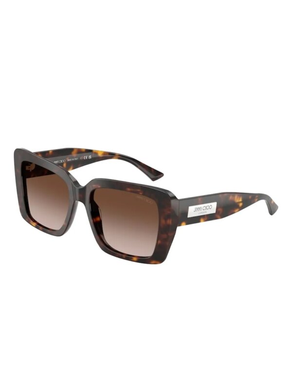 Jimmy Choo Eyewear Zonnebril met oversized montuur en schildpadschild-design - Bruin