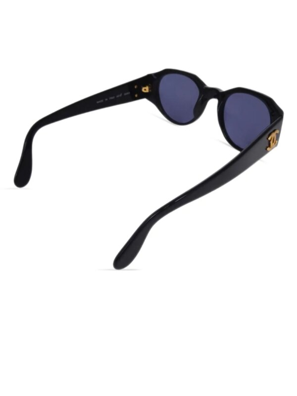 CHANEL Pre-Owned 1990-2000s zonnebril met geometrisch montuur - Zwart