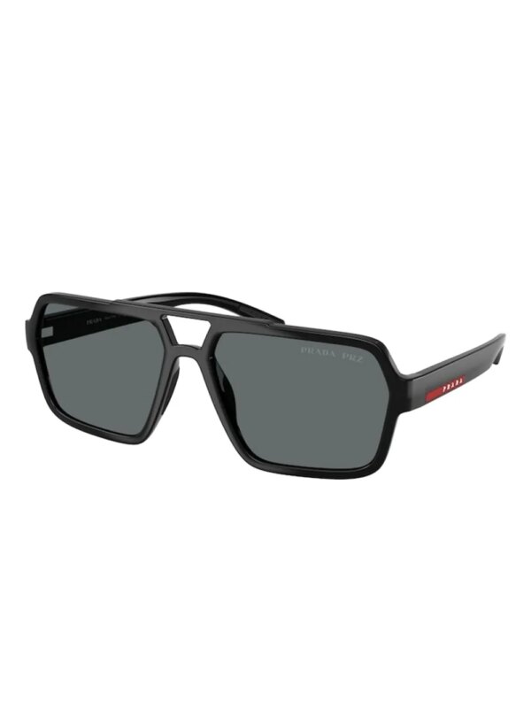 Prada Linea Rossa PS A06S zonnebril met geometrisch montuur - Zwart