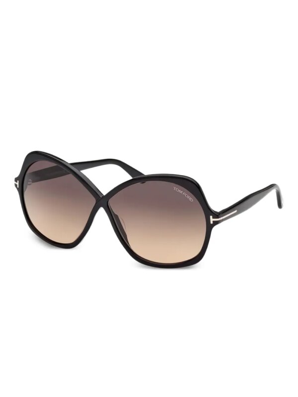 TOM FORD Eyewear Rosemin zonnebril met geometrisch montuur - Zwart