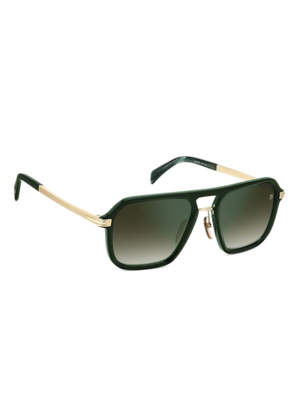 DAVID BECKHAM EYEWEAR Zonnebril met vierkant montuur en gouden detail