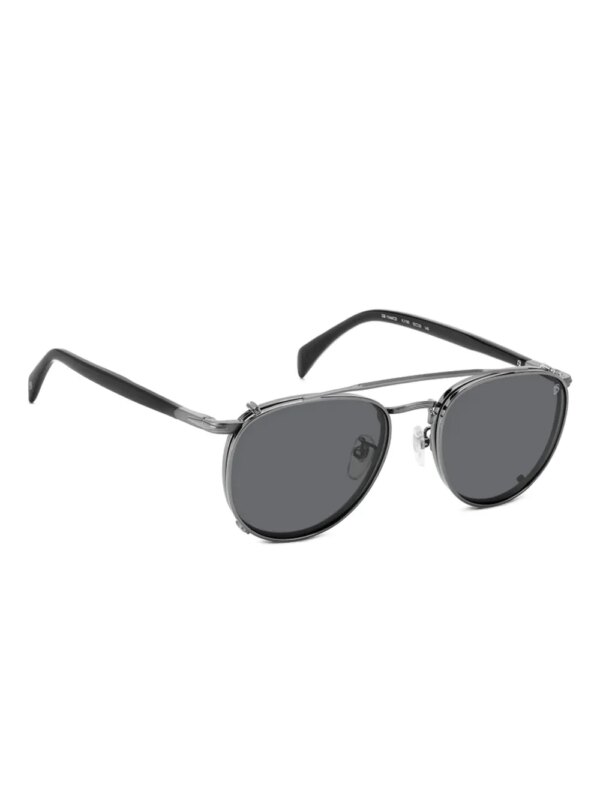 DAVID BECKHAM EYEWEAR Clip-on zonnebril met piloten montuur - Zilver