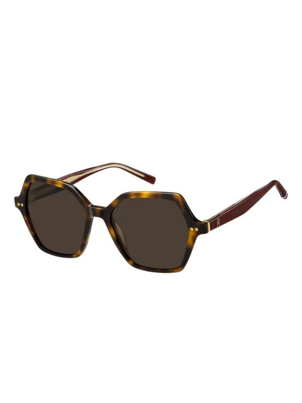 Tommy Hilfiger Zonnebril met geometrisch montuur - Bruin