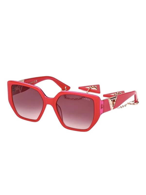 GUESS EYEWEAR Zonnebril met vierkant montuur en ketting detail - Roze