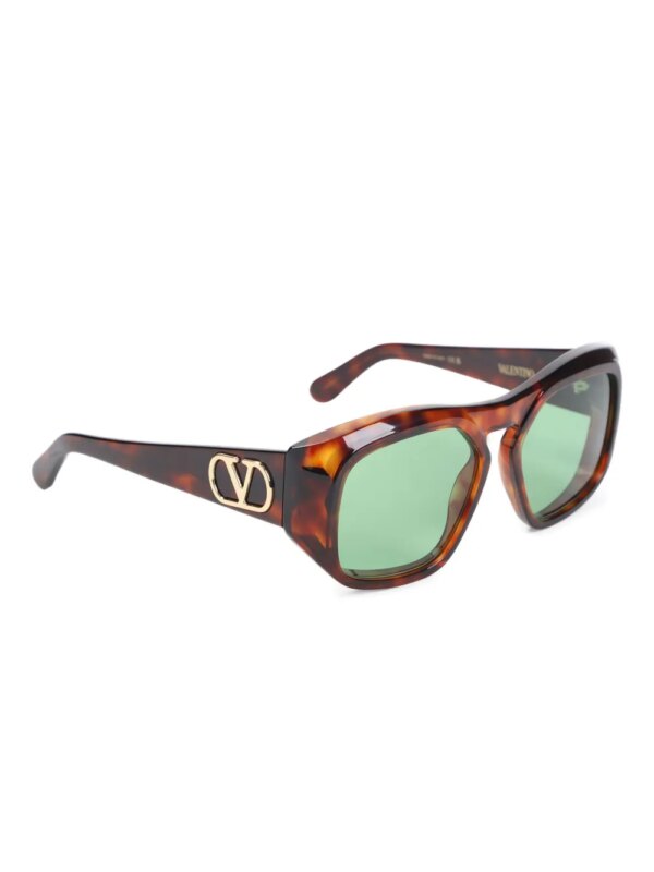 VALENTINO GARAVANI EYEWEAR VLogo zonnebril met geometrisch montuur - Bruin