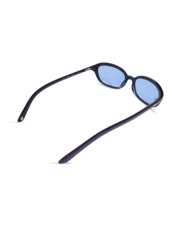 CHANEL Pre-Owned 1990-2000s CC zonnebril met ovaal montuur - Blauw