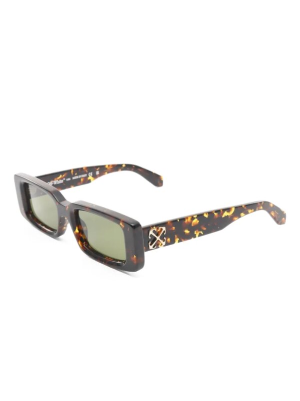 Off-White Pre-Owned 2021 Arthur zonnebril met rechthoekig montuur - Bruin