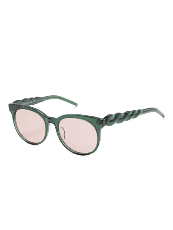 Megane and Me Olive zonnebril met rond montuur - Groen