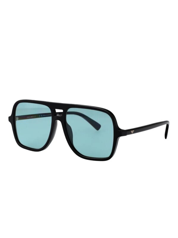 Emporio Armani Zonnebril met vierkant acetaat montuur - Zwart