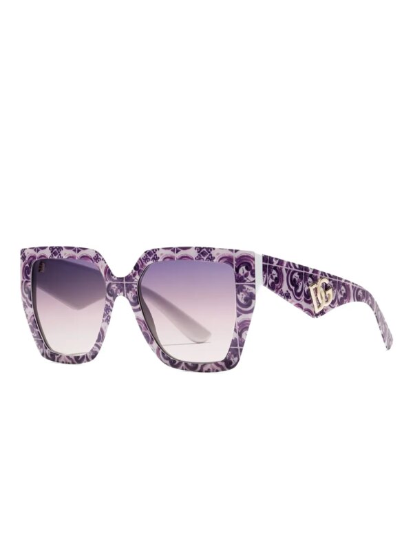 Dolce & Gabbana Eyewear Maiolica zonnebril met vierkant montuur - Paars