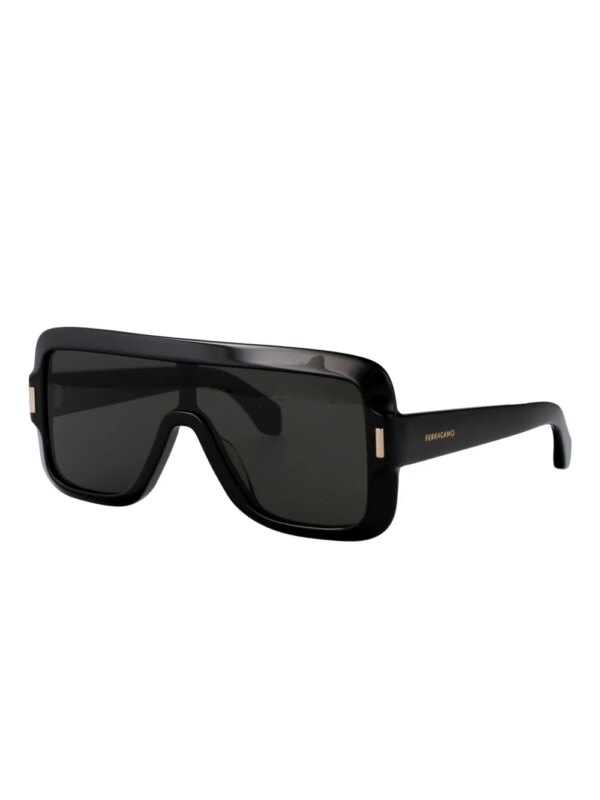 Ferragamo Eyewear Zonnebril met schild montuur - Zwart