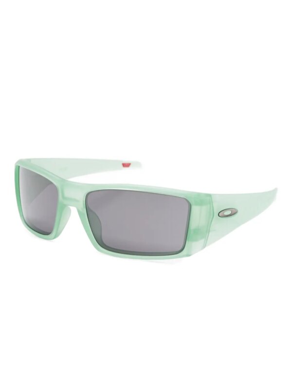 Oakley Heliostat matte zonnebril met doorzichtig rechthoekig montuur - Groen