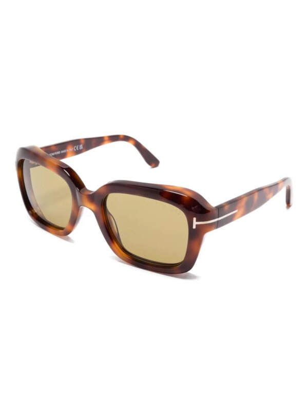 TOM FORD Eyewear Zonnebril met rechthoekig montuur - Bruin