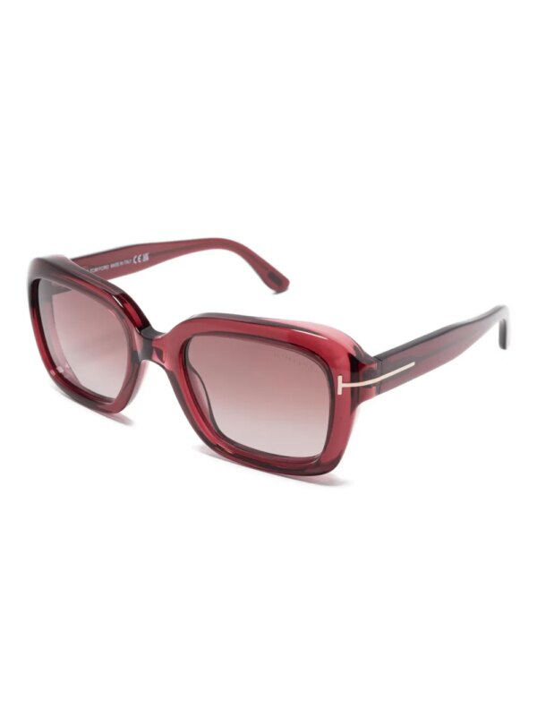 TOM FORD Eyewear Zonnebril met rechthoekig montuur - Rood