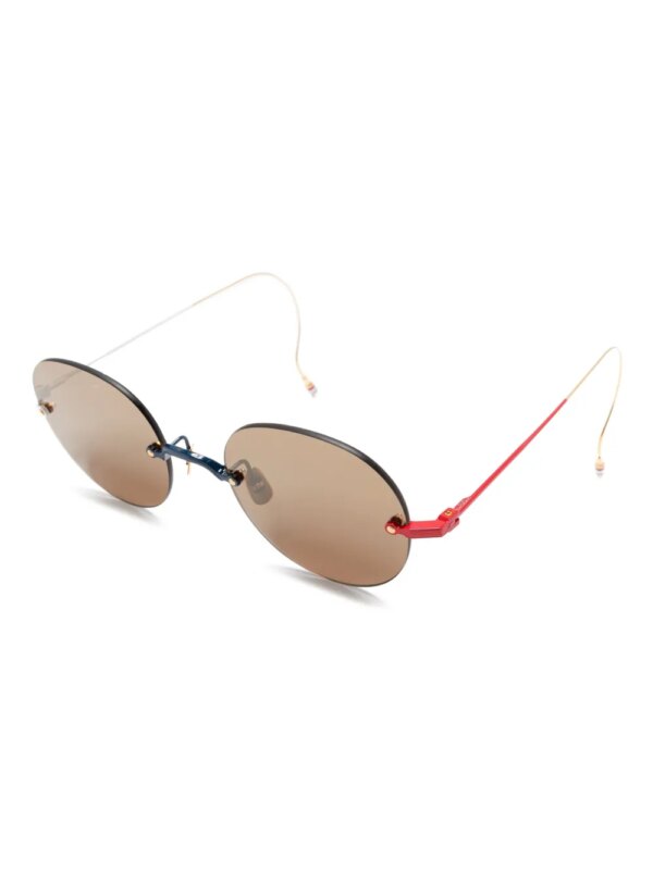 Thom Browne Eyewear Zonnebril met rond montuur - Goud