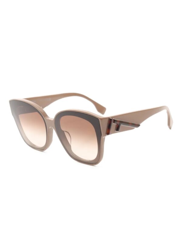 Fendi Pre-Owned 2020s zonnebril met vierkant montuur - Beige