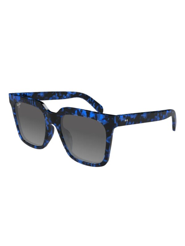 Maui Jim Rooftops zonnebril met vierkant montuur en schildpadschild-design - Blauw