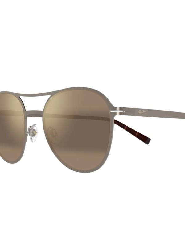 Maui Jim Half Moon zonnebril met rond montuur - Zilver