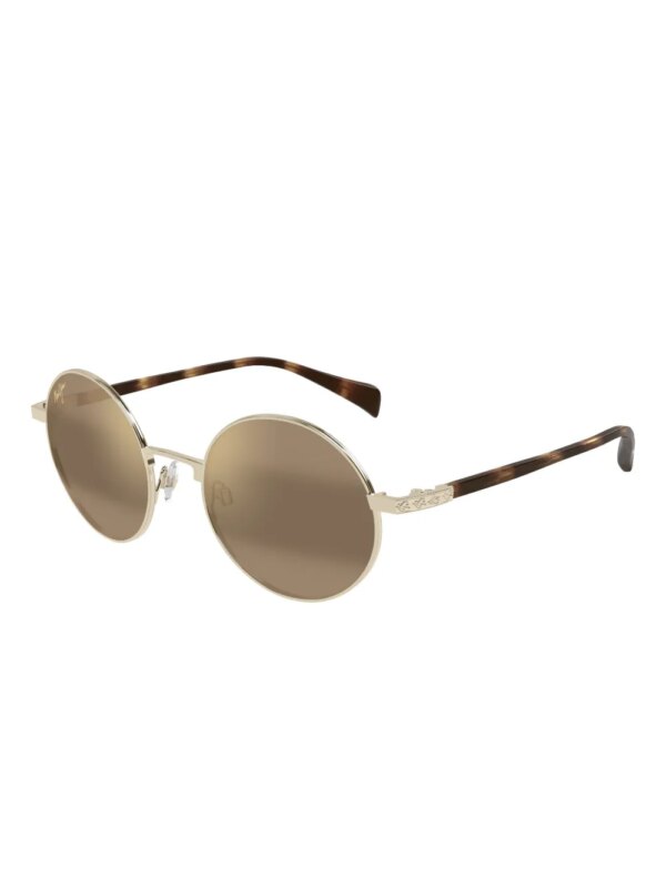 Maui Jim Mokupuni zonnebril met rond montuur - Goud