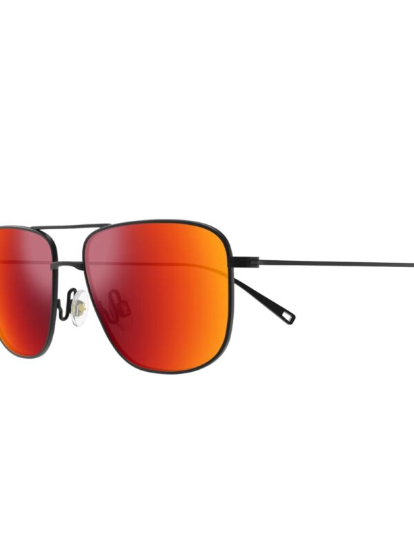 Maui Jim Mikioi titanium zonnebril met rechthoekig montuur - Zwart