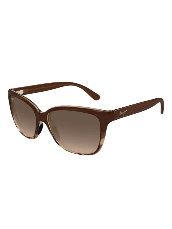 Maui Jim MJ0744S zonnebril met vierkant montuur en schildpadschild design - Bruin