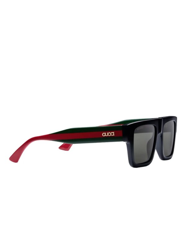 Gucci Eyewear Zonnebril met gestreept montuur - Zwart