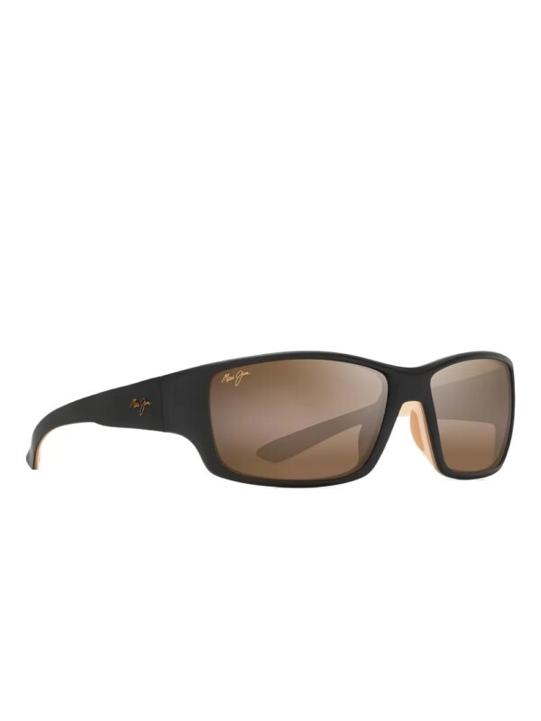 Maui Jim Zonnebril met rechthoekig mat montuur - Zwart