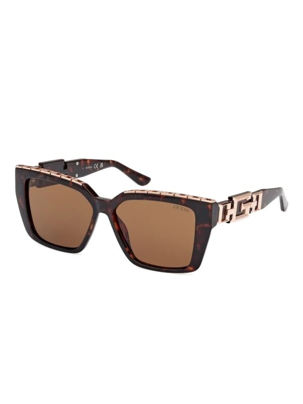 GUESS EYEWEAR Zonnebril met vierkant montuur - Bruin