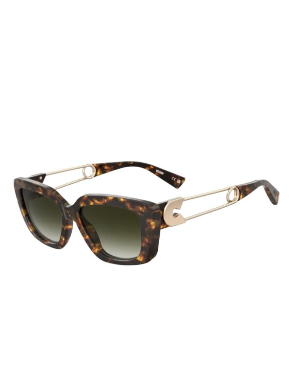 Moschino Eyewear Zonnebril met schildpadschild design en veiligheidsspeld - Zwart
