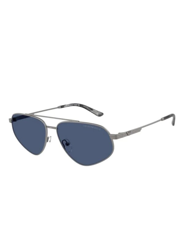 Emporio Armani Zonnebril met piloten montuur - Zilver