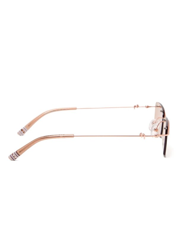 Elleven Aguilera zonnebril met randloos rechthoekig montuur - Roze