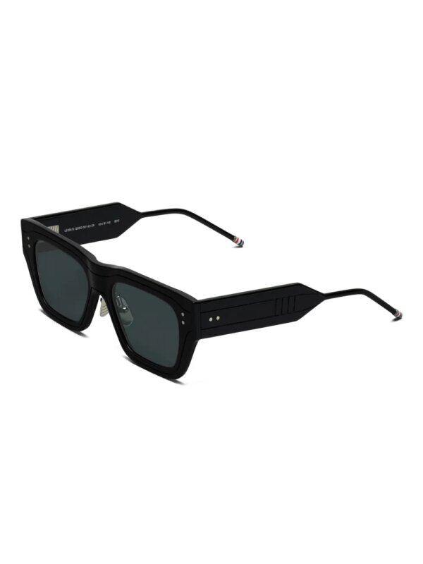 Thom Browne Eyewear Zonnebril met rechthoekig montuur van acetaat - Zwart