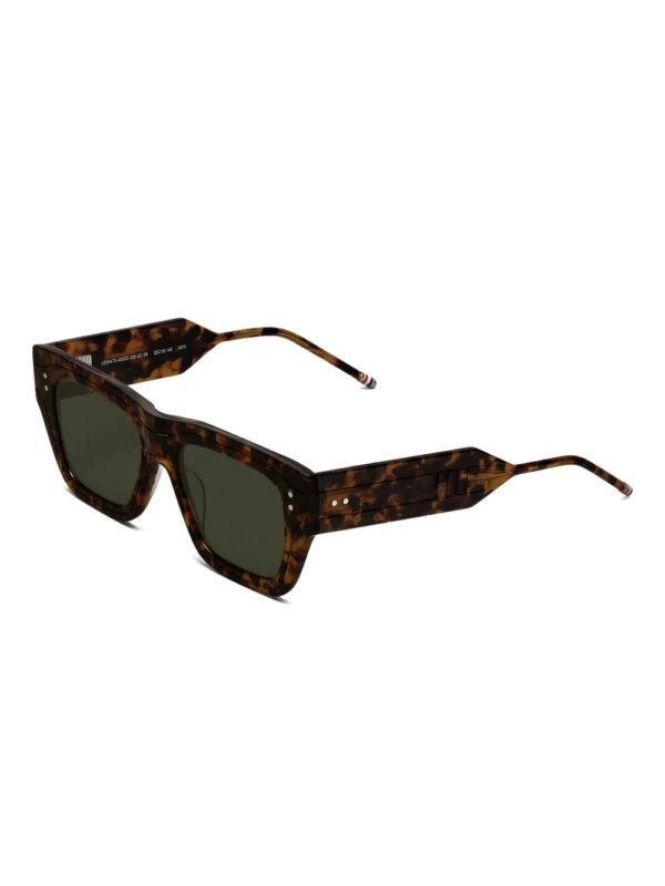 Thom Browne Eyewear Zonnebril met rechthoekig montuur en schildpadschild design - Bruin