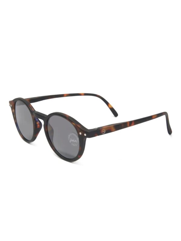 IZIPIZI KIDS #G zonnebril met rond montuur en schildpadschild-montuur - Bruin