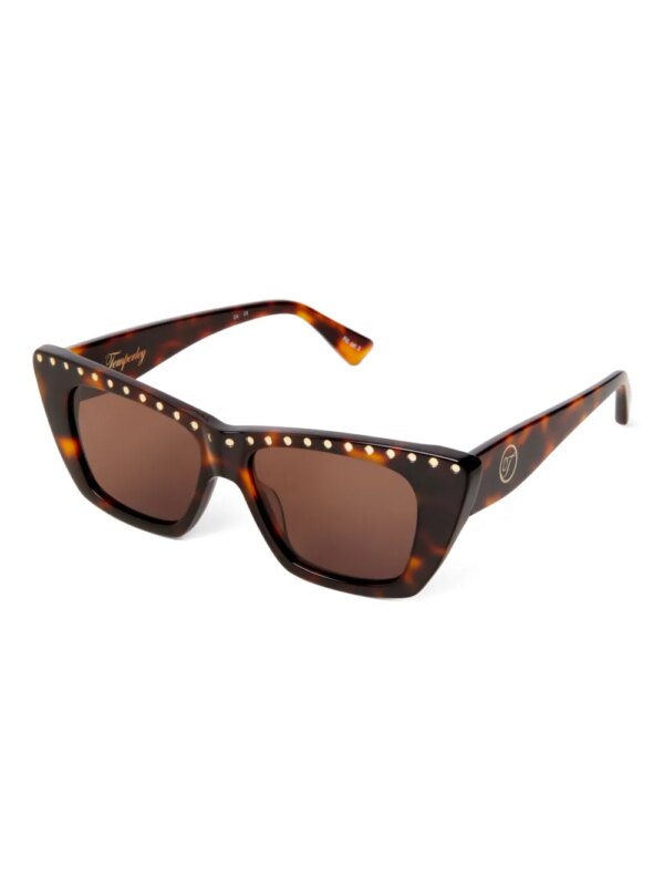 Temperley London Dolly zonnebril met cat-eye montuur en verfraaid met studs - Bruin
