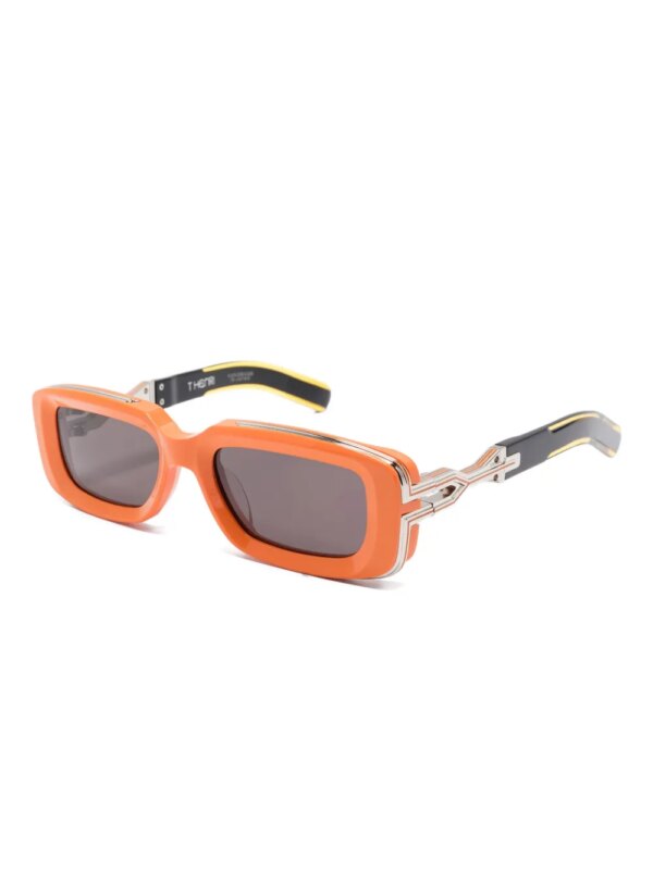 T Henri Eyewear Zonnebril met rechthoekig montuur - Oranje
