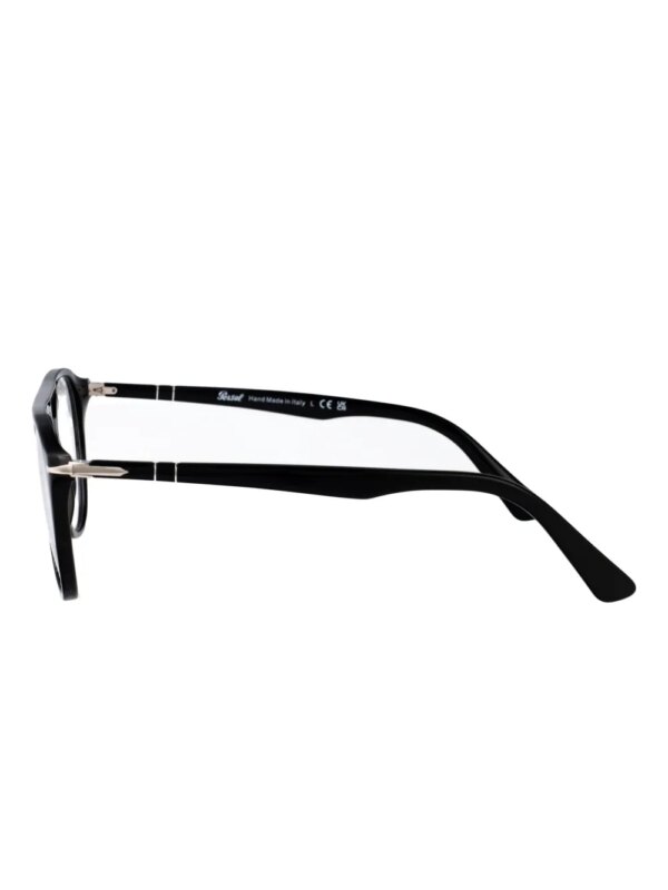 Persol Zonnebril met dubbele neusbrug en rond montuur - Zwart