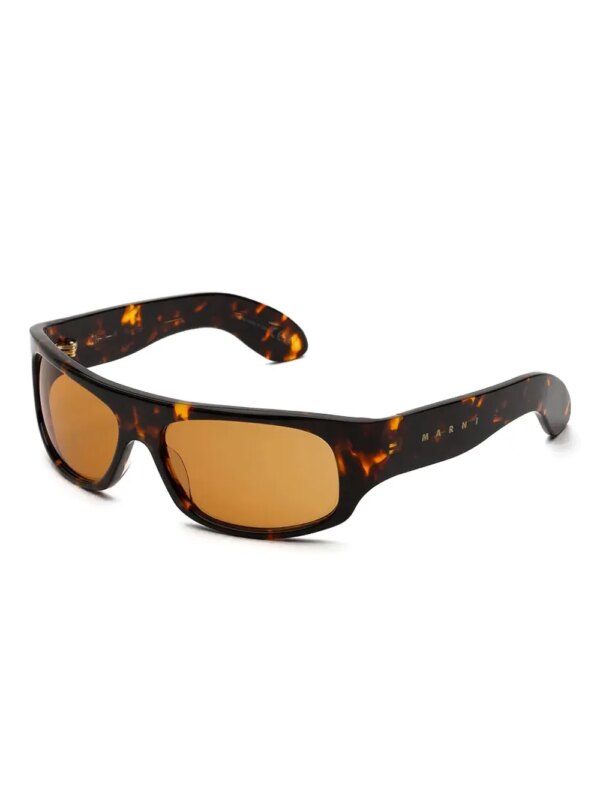 Marni Eyewear Uailus zonnebril met rechthoekig montuur en schildpadschild-effect - Bruin