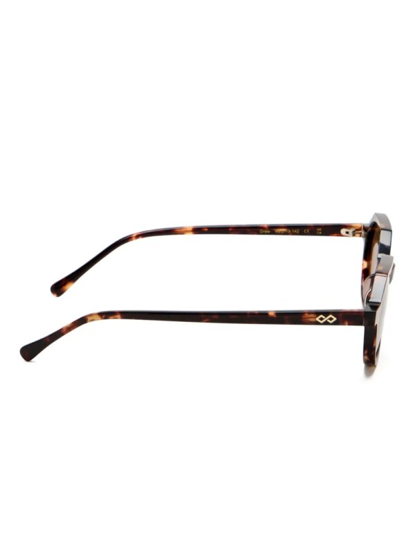 Karen Wazen Drew zonnebril met geometrisch montuur en schildpadschild-design - Bruin