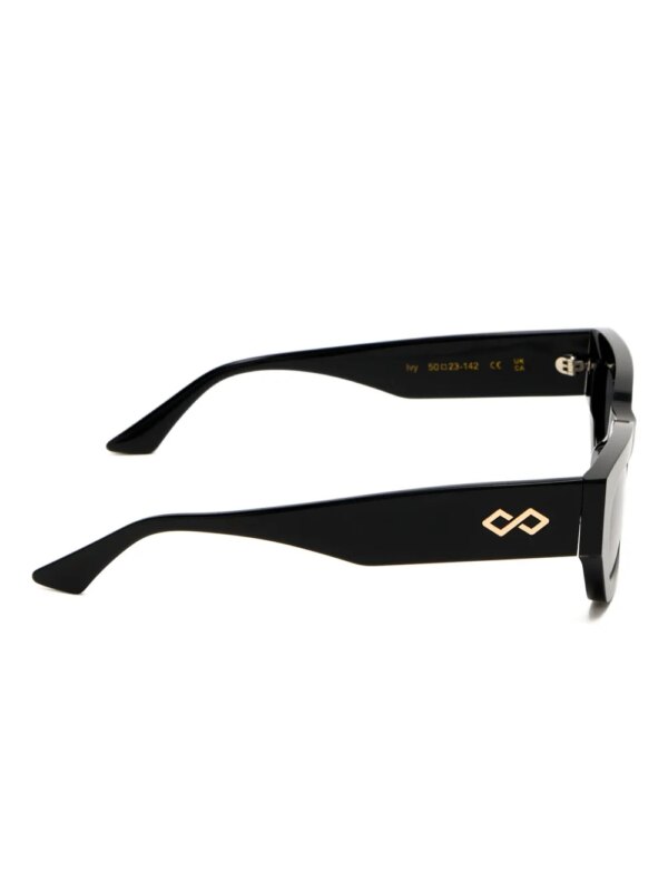 Karen Wazen Zonnebril met rechthoekig montuur - Zwart