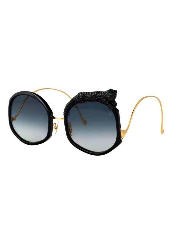 ANNA-KARIN KARLSSON Rose Et Le Rêve zonnebril verfraaid met panter - Goud