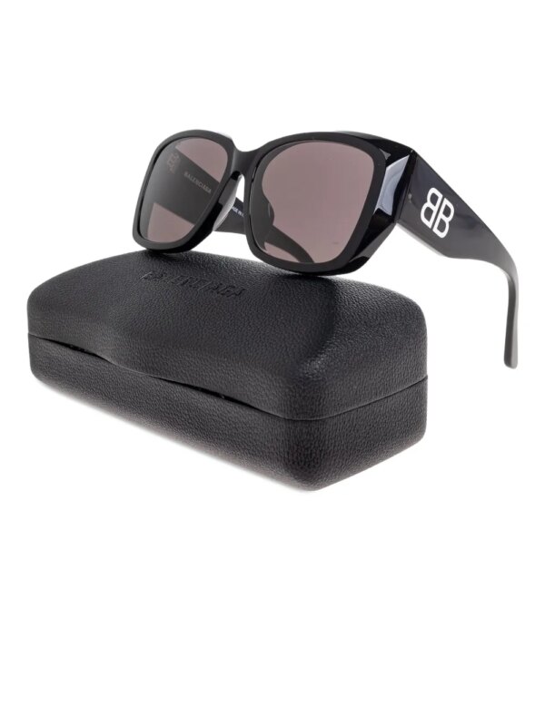Balenciaga Eyewear Zonnebril met rechthoekig montuur en BB-logo - Zwart
